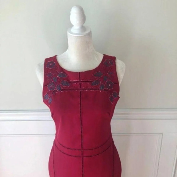 Marchesa Notte Burgundy Vine Gown Dress 6 - Picture 4 of 6